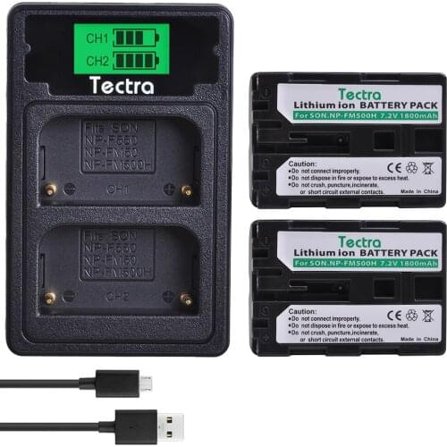 1800mAh 2PCS NP-FM500H NPFM500H Battery+LCD Charger for Sony Alpha A58 DSLR-A350A300/A350/A450/A500/A550/A580/A850 SLT-A57