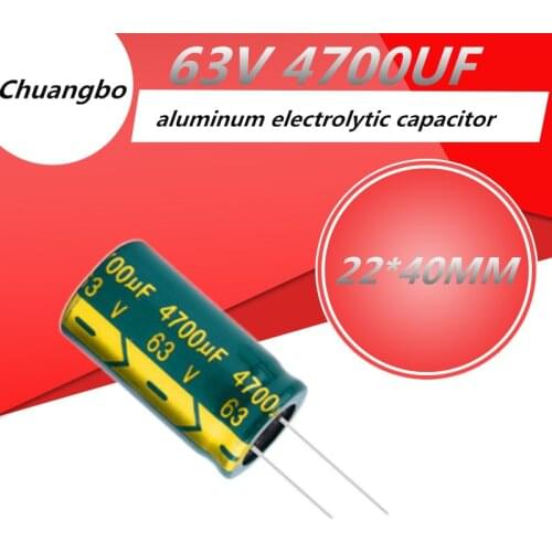 2pcs/lot Higt quality 63V 4700UF 22*40MM aluminum electrolytic capacitor 63V 4700UF 22*40MM