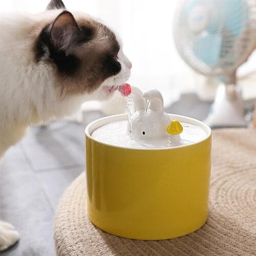 1Pc Ceramic Water Dispenser Home Pet Drinking Fountain Cat Dog Water Drinker