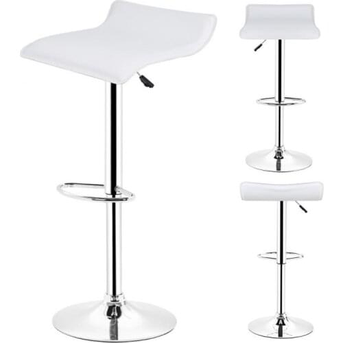 2PCS/Set Bar Stool Kitchen Chair Leisure Leather Footrest BarStools Adjustable Gas Lift Modern Living Room Home Office Chair HWC