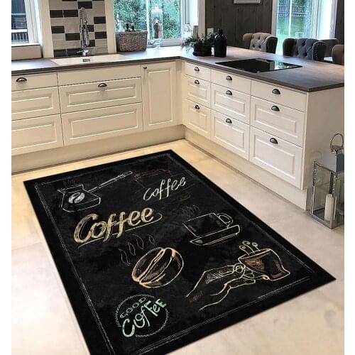 Black white kitchenware patterned kitchen rug modern carpet rug personalized gift free shipping kitchenware black runner
