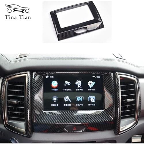 For Ford Ranger Everest Endeavor 2015 2016 2017 2018 2019 Carbon Fiber Center frame Indoor Navigation Color Cover accessories