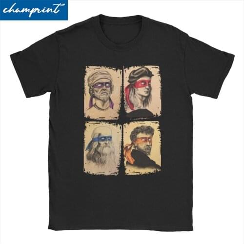 Science Turtles T Shirts Men 100% Cotton Humorous T-Shirt Round Collar Mutant Ninja Tees Short Sleeve Clothes 6XL