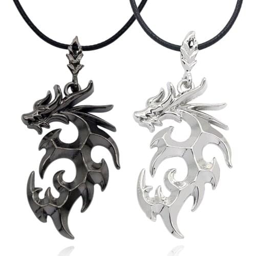 Popular Fashion Movies Mens Necklace Jewelry Trendy Brave Men Flame Dragon Necklace Domineering Mens Pendant Necklace