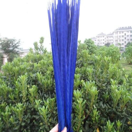 Heat! 200pcs / lot sapphire color pheasant tail feathers 16-18 inches / 40-45 cm Wedding stage decoration