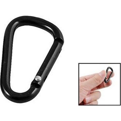 10Pcs New Hot Practical Black D Shaped Aluminum Alloy Carabiner Hook Keychain Climbing Equipment Karabiner Mosqueton