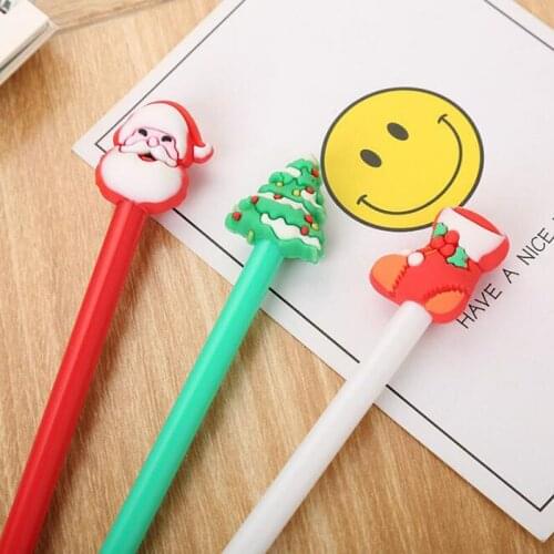 2pc Kawaii Santa Gel Pen Cartoon Black Ink Signature Pen Bullet Journal Accessories Office For School Supplies Korea Stationery