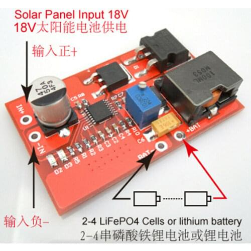 CN3722 MPPT Solar Controller 3A 2S 3S 4S LiFePO4 Cell or Lithium Battery Charger
