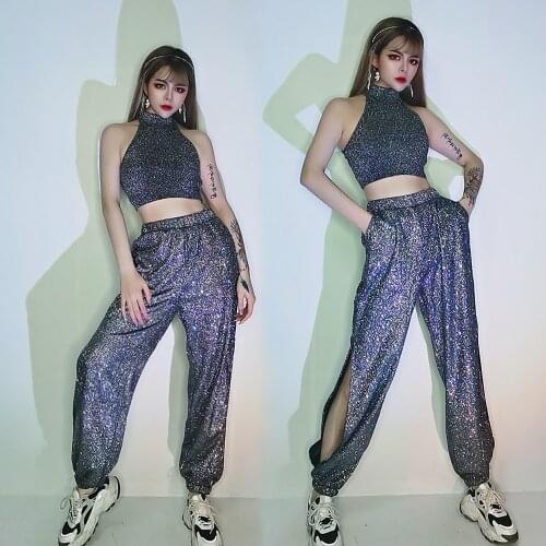 Jazz Dance Costume Girl Shiny Sliver Sexy Outfits For Womne Gogo Dance Performance Clothes Modern Dance Ds Stage Costume DN7386