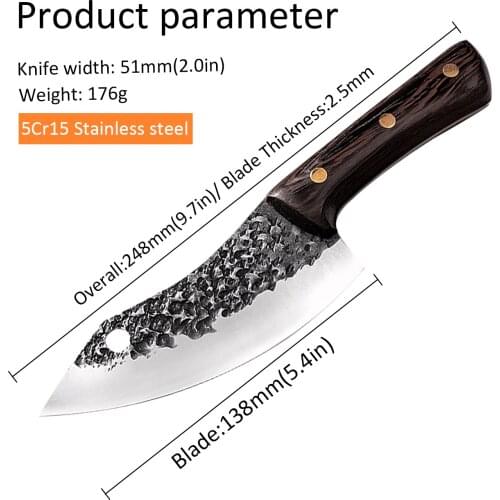 Forged Boning Knife Slaughter Knife Butcher Knives High Carbon Steel Fillet Knife Vegetable Chef Knives for Kitchen