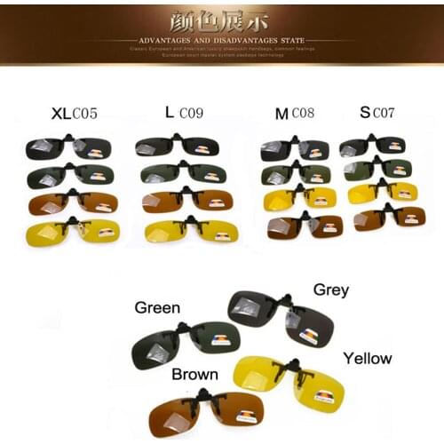 Magic Jing Night Vision Yellow Polarized Cip On Sunglasses For Men