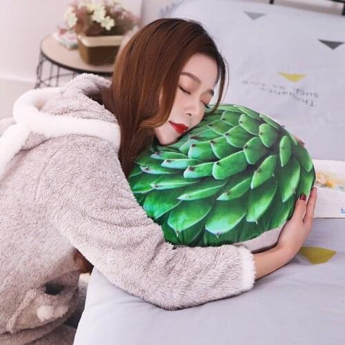 Simulation Succulents Plants Plush Soft Pillow Stuffed Cartoon Sofa Cushion Kids Girls Birthday Gifts 40X50cm