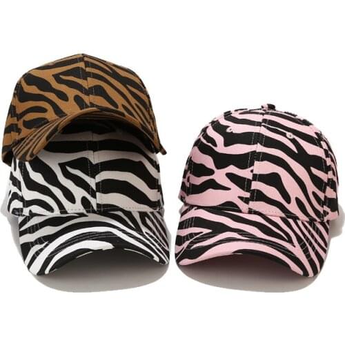 Fashion Baseball Cap for Women Casual Snapback Hat Girls Four Seasons Unisex Outdoor Sun Caps Hip Hop Zebra Print Hat Mom Hats