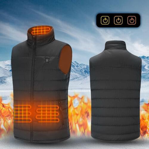 Men Lightweight Heated Vest Winter Warm Fleece Sweater Vest for Men Smart Electric Heating Vest Male Sleeveless Zip Jacket