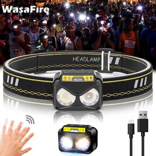 Body Motion Sensor Headlight XPG COB LED Headlamp USB Rechargeable Head Lmap Torch Waterproof Flashlight for Camping Hunting