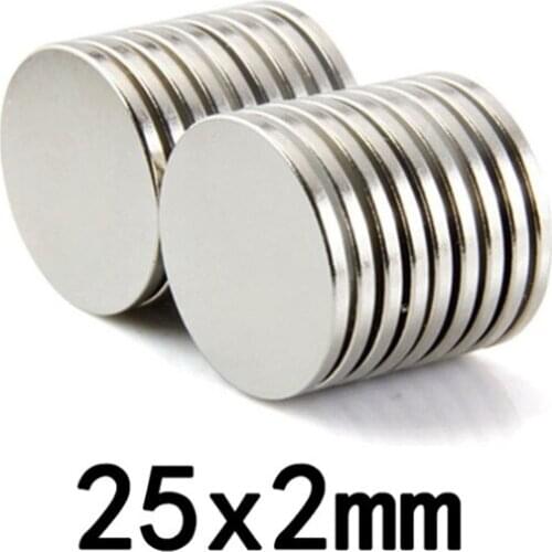25x2 Neodymium Magnet N35 NdFeB Round Super Powerful Permanent Magnetic Disc 2/5/10/20/50Pcs