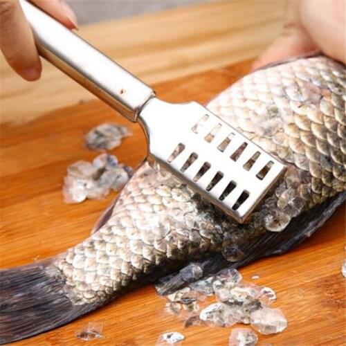 Stainless Steel Fast Cleaning Fish Scale Peeler Seafood Crackers Picks Fish Scaler Scraper Fish Skin Remover Tools