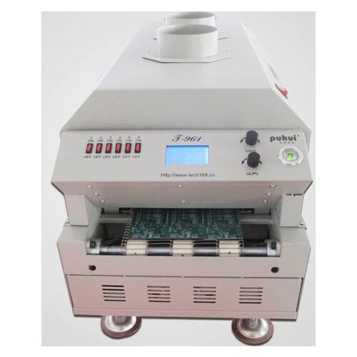 Free Shipping LED Reflow Oven T961 Infrared Heating 230*730mm Soldering Oven Puhui T-961, 220v, 6 Temperature Zone