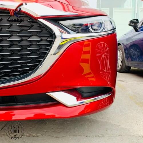 Front Fog Lights Foglight Lamp Eyelid Eyebrow Strip Cover Trim Fit For Mazda 3 Sedan 2020 ABS Chrome Accessories