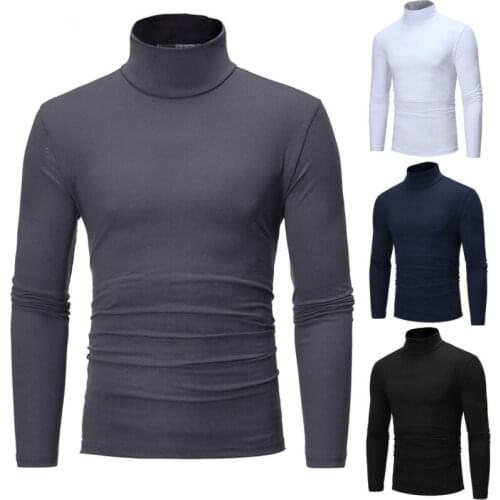 Hot Fashion Mens Sweater Solid Roll Turtle Neck Knitted Pullover Jumper Winter Male Fashion Casual Tops