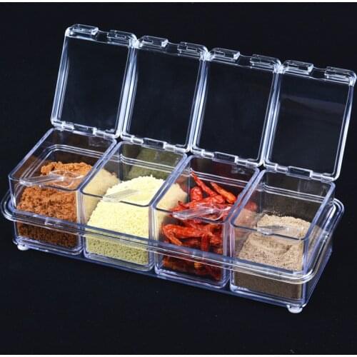 Independent transparent seasoning box sauce pot belt cleaning crystal seasoning box 4