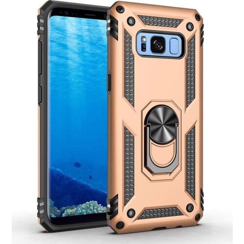 Luxury Magnet Metal Phone Case For Samsung S8 S9 S10 Note 9 10 Shockproof Crash Shell Car Bracket Silicone Case