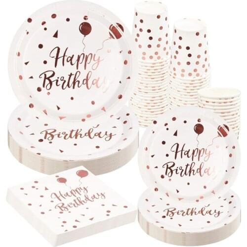 Rose Gold Happy Birthday Decor Sweet Birthday Party Decor Birthday Theme Supplies Best Gift For Birthday Gold Birthday Decor