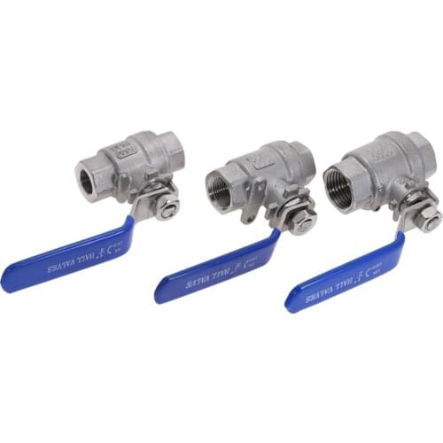 Stainless Steel SS304 BSPT 1/4" 3/8" 1/2" 3/4" 1" 1-1/4" 1-1/2" Female 2P Full Port Ball Valve with Vinyl Handle Thread Valves