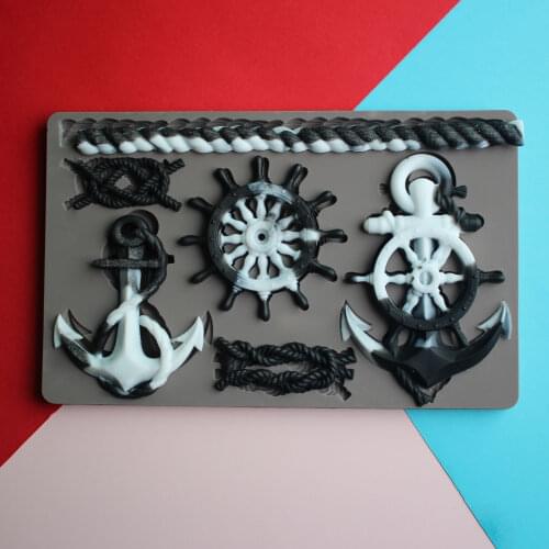 Mariners Voyage Ancho & Rudder Silicone Fondant Mould Cake Decor Tools Chocolate Gumpaste Molds, Sugarcraft, Kitchen Gadget