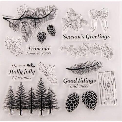 Silicone Clear Stamps CUTTING DIES For Scrapbooking STENSICLS CHRISTMAS DIY PAPER Album Cards MAKING Transparent RUBBER Stamp