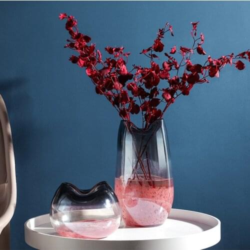 Nordic Modern Light Luxury Hydroponic Glass Vase Living Room Dining Table Flower Arrangement Creative Decorative Flower Ornament