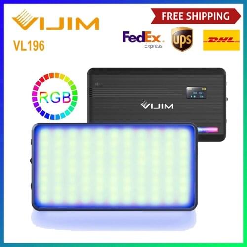VIJIM VL196 2500K-9000K RGB Led Video Light Dimmable Fill Light With Diffuser Battery Camera Photography Studio Light