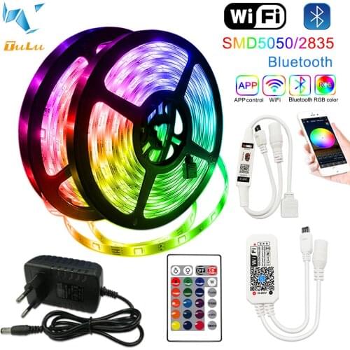 30M 25M 15M 10M 5M 5050/2835 RGB LED Lights Strips Bluetooth WIFI Controller Flexible BackLight Lamp For Bedroom