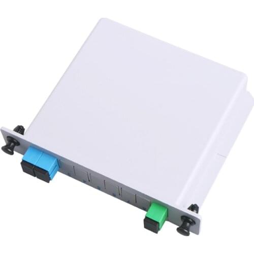 High quality FTTH SC UPC 1x2 Cassette type PLC fiber Optic Splitter SC Fiber Splitter Distribution Box with SC UPC Connector