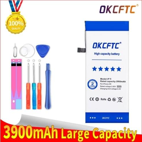 OKCFTC Real Capacity Replacement Battery For Apple IPhone 11 Batterie Lithium Phone Battery with Tools 3900mAh