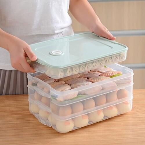 Food Preservation Box Refrigerator Storage Box Kitchen Accessories Dumpling Fruit Preservation Storage Microwave Oven Can Stack