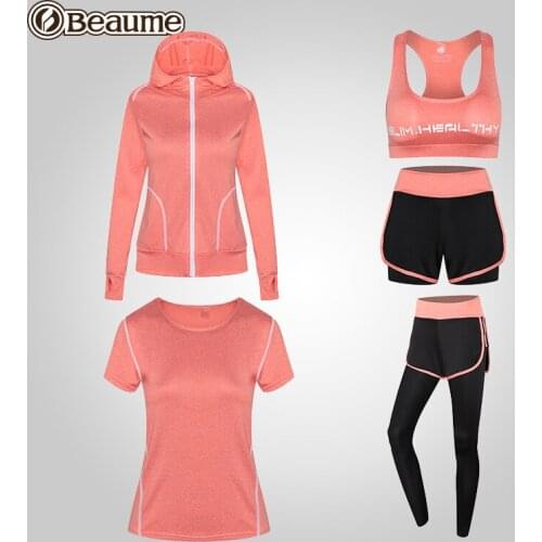 Beaume womens five piece training suit Yoga suit running suit