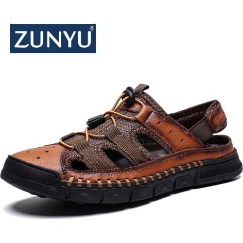 ZUNYU Men's Leather Sandals
