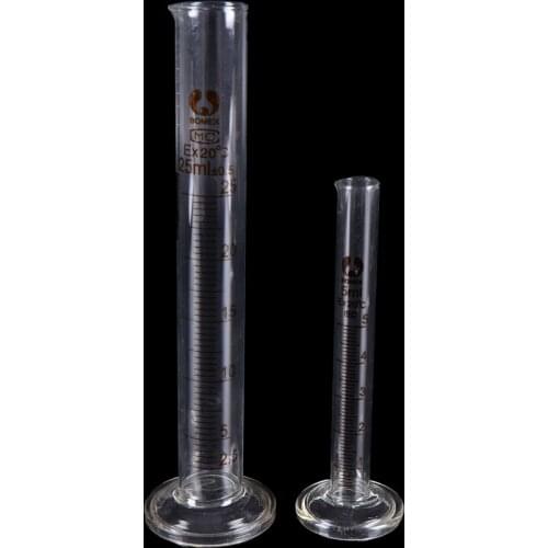 1PC 25ml Graduated Glass Measuring Cylinder Chemistry Laboratory Measure
