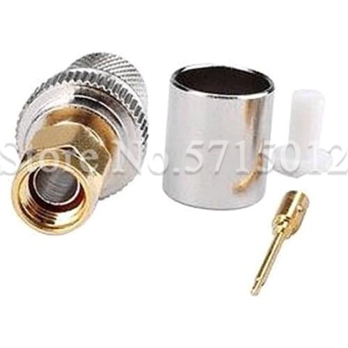 2PCS RF Connector SMA-J7 Nickel Plated Brass Male Needle Coaxial Connectors for Connect RG213 LMR400 RG214 Cable