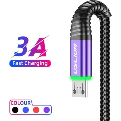 3A LED Micro USB Cable 2m Fast Charging Android Mobile Phone Data Cord Microusb Charger For Samsung J7 Xiaomi Huawei