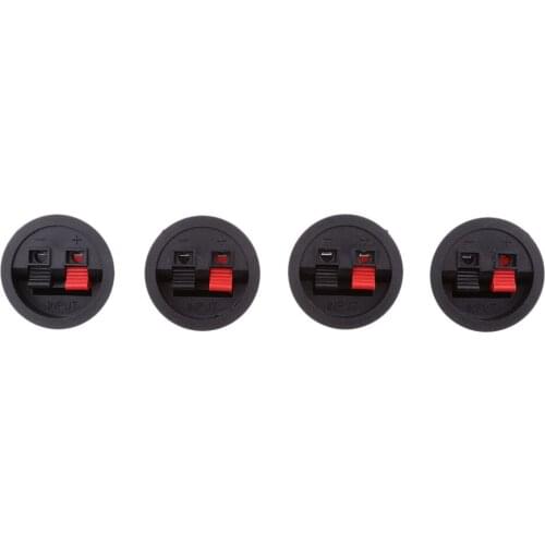 4pcs Round Audio Speaker Terminal Connectors For Speaker Cable Connection