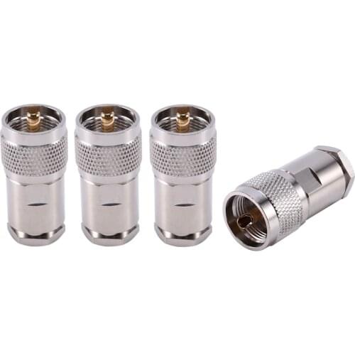 4Pcs UHF Male Plug PL259 Clamp the RG8 RG165 RG213 LMR400 Connectors Male Plug PL259 Clamp LMR400 Connectors