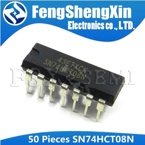 50PCS SN74HCT08N DIP14 SN74HCT08 DIP 74HCT08 74HCT08N QUADRUPLE 2-INPUT POSITIVE-AND GATES IC