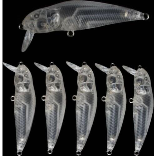 6.9CM 6.3G 50pcs Blank Unpainted Bait DIY Minnow Crankbait wobbler Unpainted Lure Freshwater Fishing Blank Hard Lures Isca Pesca