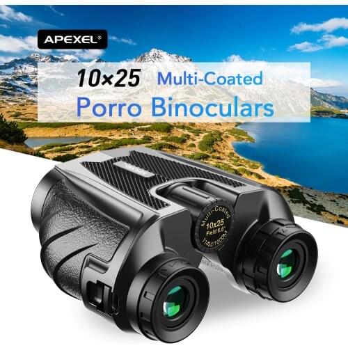 APEXEL Professional Binoculars 10x25 High Powered Zoom Binocular 114m/1000m Hunting Telescope For outdoor travel Watching Match