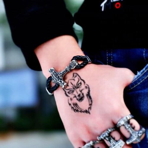 Beier 316L Stainless Steel dropshipping 1pcs thors hammer mjolnir bracelet viking scandinavian norse viking bracelet Men gift