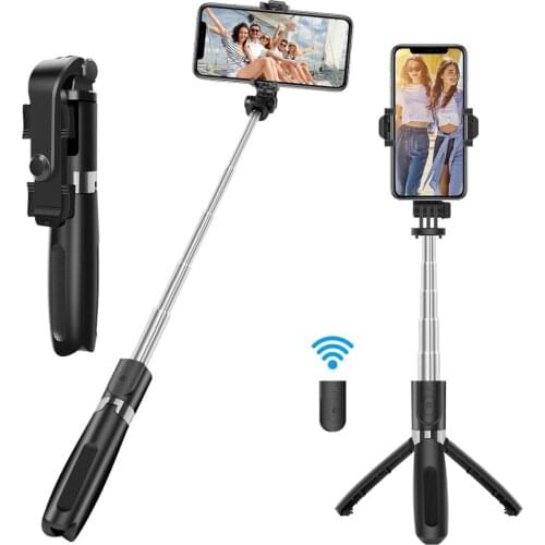Wireless Bluetooth Selfie Stick Foldable Mini Tripod Stand Holder Expandable Monopod with Remote Control for iPhone IOS Android