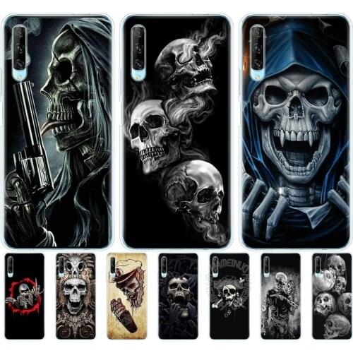 Silicon phone cover case for huawei p40 lite E p40 pro cover for huawei Y7P Y5P Y6S Y9S NOVA 5T coque fundas Horror Skull