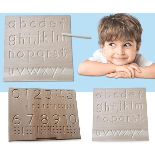 Wood English Alphabet Number Cognitive Writing Board Kids Early Educational Toys Parent-child Interactive Educational Games Toys